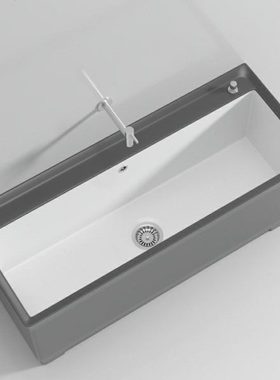 阳台灰色陶瓷洗拖把池家用卫生间超大号加长池户外落地式拖布池