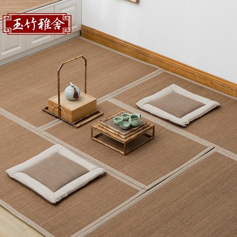 方形棉麻坐垫打坐垫子沙发软垫子绑带坐垫家用餐椅垫四季可水洗