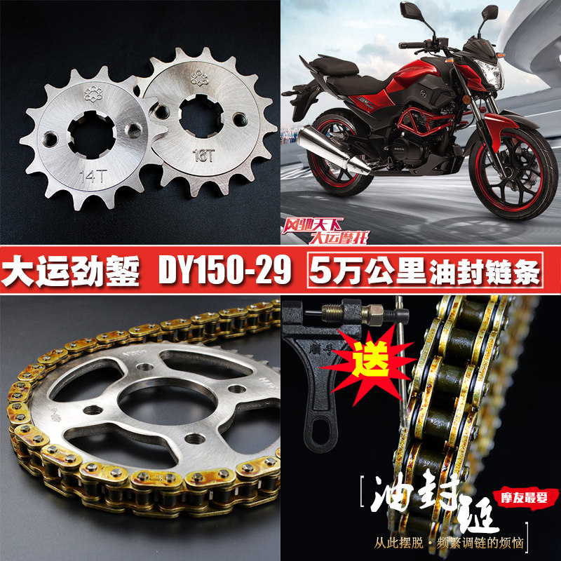 大阳DY150-38枭勇油封链条链盘套装大运150-29劲錾套链大小飞链轮