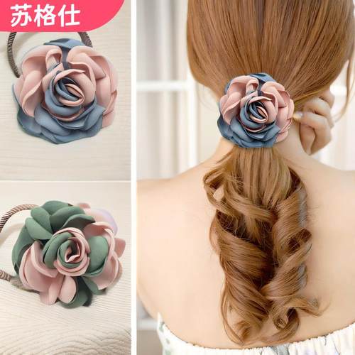 大花朵发圈!花朵发圈双皮筋发绳韩版女头花扎头绳