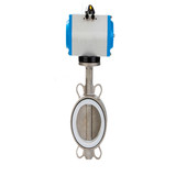 全304对夹蝶阀 DN50 气动不锈钢蝶阀D671F 100 16P 125