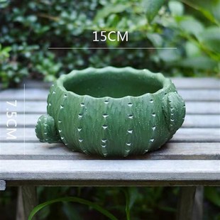 植物创意系列三款不同风格的仙人球仙人掌花盆硅胶模具