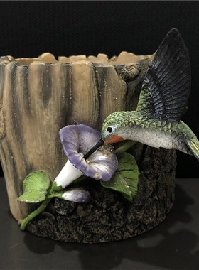 鸟类动物树脂摆件创意花盆室内装饰花盆桌N面摆件创意礼物品阳台