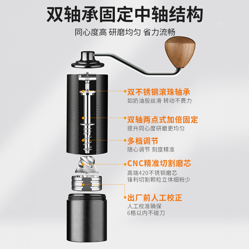 手摇磨豆机咖啡豆研磨机手冲咖啡套装家用手动研磨器具手磨咖啡机