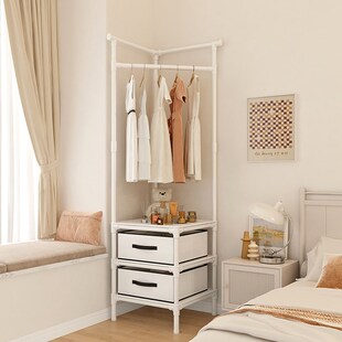 转角衣帽架三角区网红衣架落地立式多层落地挂衣架加粗旋转衣架