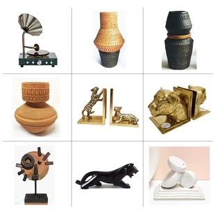 轻奢高档样板间民宿软装 饰品客厅玄关桌面现代摆件 木作家具展厅装