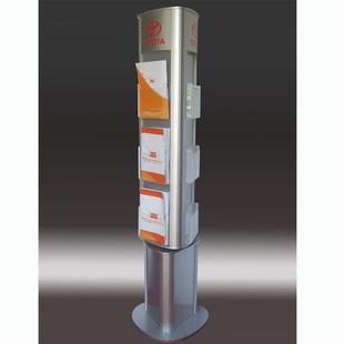 三面旋转亚克力资料架A4杂志书册铝材立式广告展示架亚克力展示架