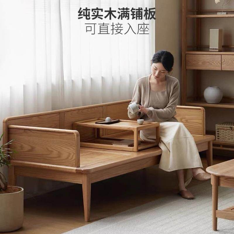 价TXP2两用罗汉床家用中式客榆木沙发小户型沙发床现代简