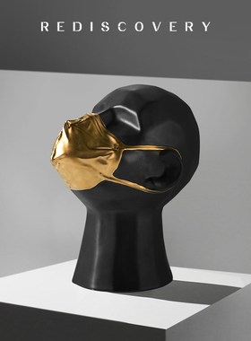 现代简约轻奢抽象人物艺术雕塑头像样板房间客厅家居软装饰品摆件