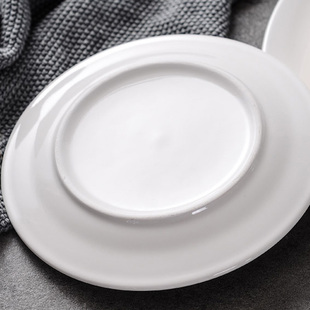 6寸7小平盘浅盘纯白色陶瓷家用装吐骨头碟子餐桌垃圾骨碟10个餐碟