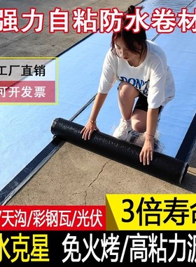 自粘防水卷材SBSn沥青卷油毛毡纸丁基胶带平房楼屋顶隔热防水材料