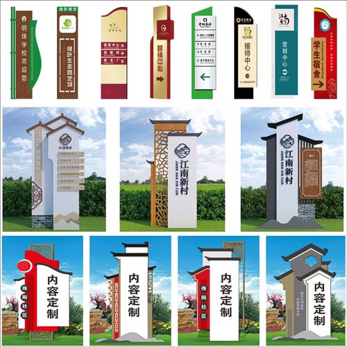 户外新款不锈钢指示牌铁艺烤漆镀锌宣传牌花草牌学校小区广告牌