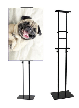 kt板展架立式落地海报支架广告黑色斜双面海报升降水牌立牌广告牌