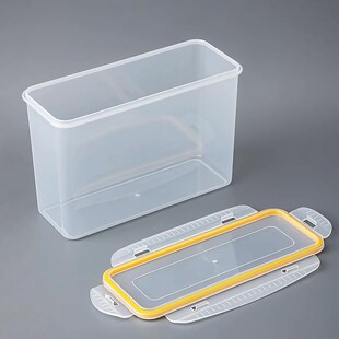 长条型窄高收纳箱透明厨房窄长储物盒扁平密O封防潮工具整理盒箱