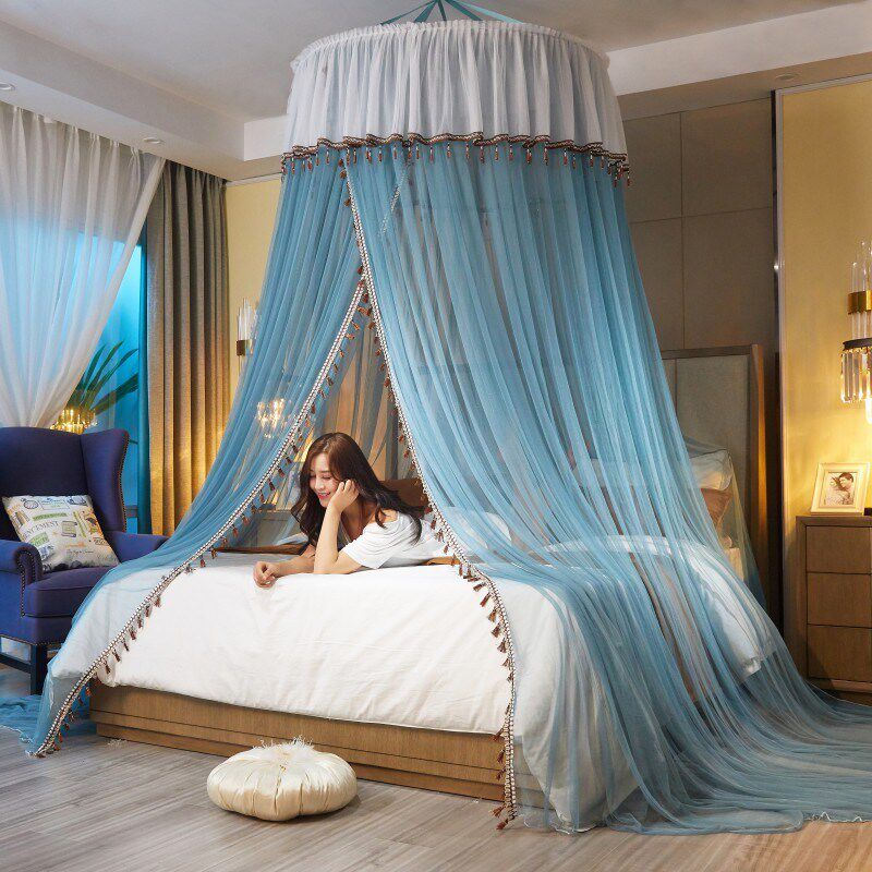 2024新款圆顶公主风落地蚊帐吸盘吊顶床幔儿童卧室上下床 免安装