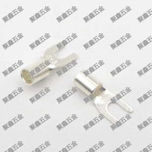 UT4 3叉型冷压接线端子Y型接线鼻铜线耳镀银U形接线裸端头M3端子