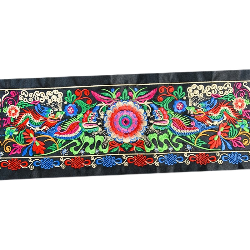 广西少数民族特色花边织带 壮苗族刺绣提花刺绣铺料UDIY民族装面