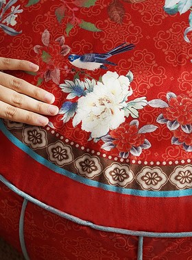 中式红色喜庆客厅坐墩榻榻米坐墩懒人地上坐垫可拆洗蒲团