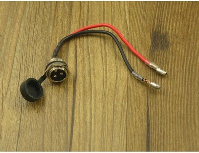 一迪电动车充电口三孔航空头小海豚哈雷折叠滑板车圆头防水插座头