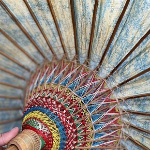 非遗许家油纸伞中国传统色浸染防雨伞晴雨两用汉S服国风纯色桐油