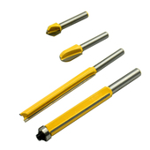 木工1 4小柄加长带轴修边机刀头大雕刻机直头刀加长深圆底刀V型刀