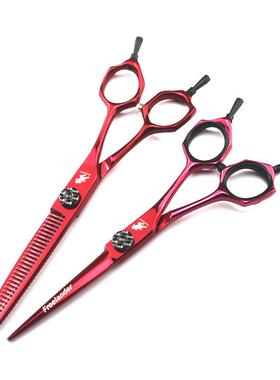 XY1高档A字6.0寸红色美发剪理发剪平剪牙剪打薄剪美发专用