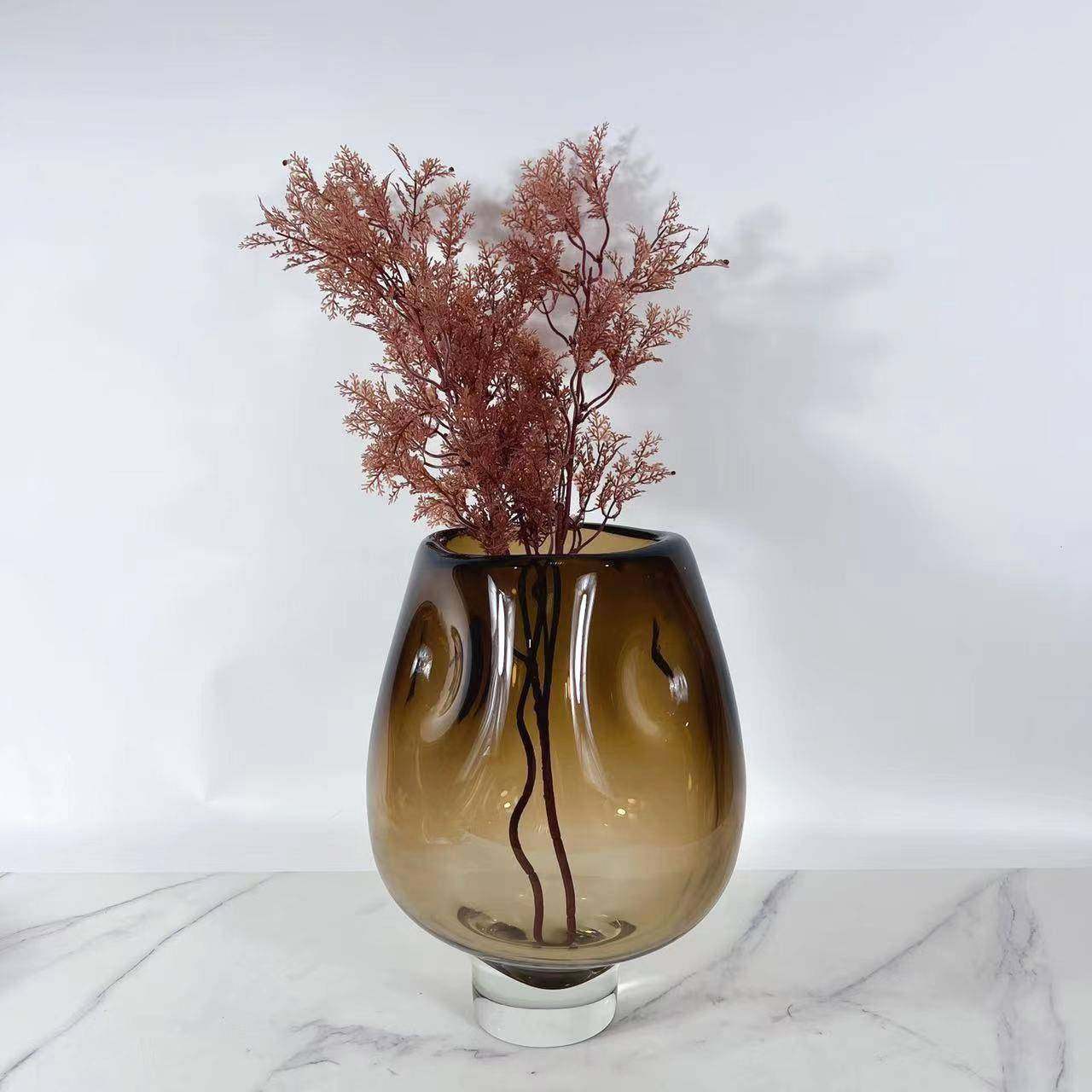 简约琉璃茶色花瓶家居客厅桌面餐桌电视柜书房样板房摆件装饰品,清洗/食品/商业设备,风口/风叶/风机配件,淘宝优惠券,粉丝福利购,淘宝优惠卷