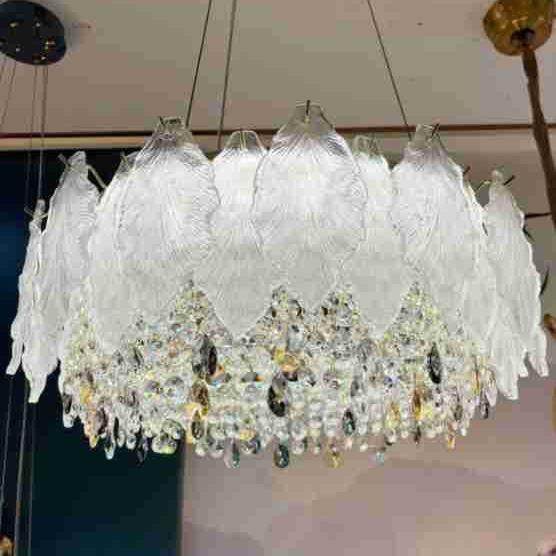 24年新款法式水晶吊灯奶油风水晶灯琉璃叶片森系水晶灯客厅卧室灯,自行车/骑行装备/零配件,更多零件/配件,淘宝优惠券,粉丝福利购,淘宝优惠卷