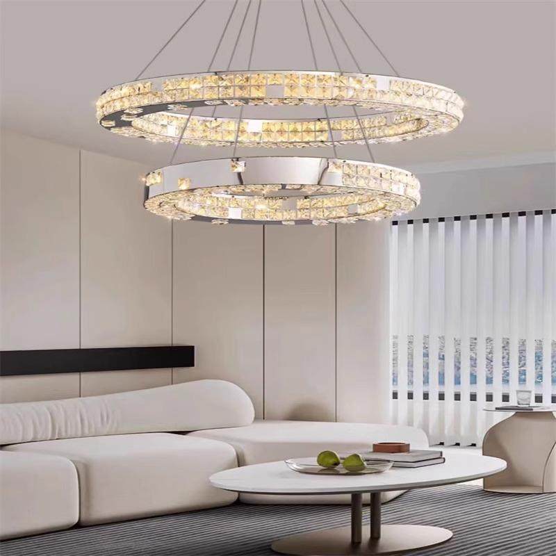 不锈钢现代轻奢客厅吊灯个性创意圈圈餐厅卧室灯新款高级感水晶灯,自行车/骑行装备/零配件,更多零件/配件,淘宝优惠券,粉丝福利购,淘宝优惠卷