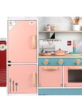 幼乐比仿真木制冰箱厨房ABCDF款套装儿童过家家冰箱厨房做饭玩具