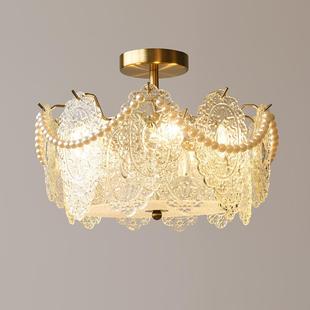 卧室法式轻奢云雾水晶灯新款简约现代艺术主大气样板房网红吸顶灯