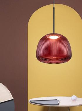 loft北欧后现代玻璃吊灯设计师艺术样板房卧室床头简约绿色红彩色