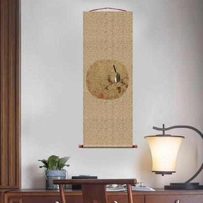 宋红蓼水禽图页团扇挂轴条幅卷轴花鸟画名画复制品中式玄关装饰画