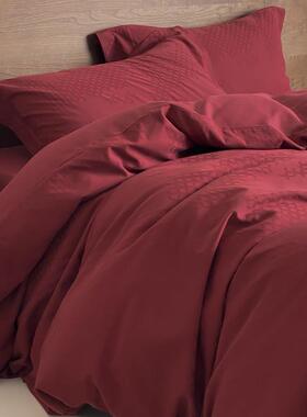 高级感暗红色结婚庆全棉四件套女方陪嫁纯棉新婚喜庆婚嫁娶全棉