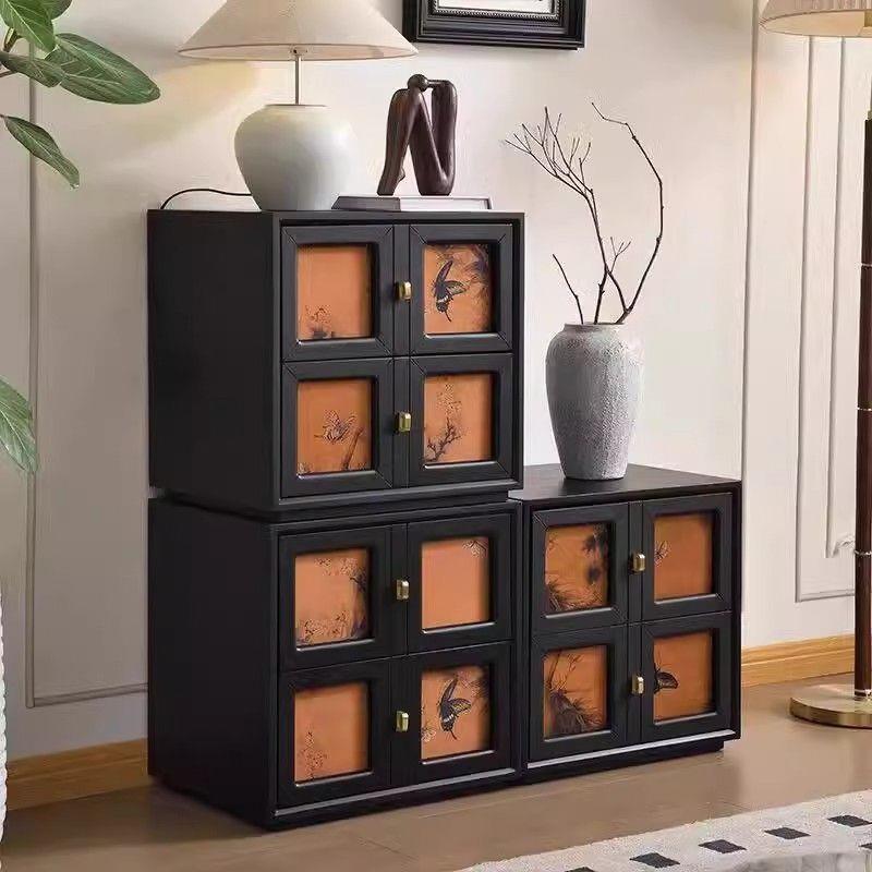 中古风实木斗柜客厅靠墙储物柜卧室收纳柜小户型抽屉式床头柜边柜