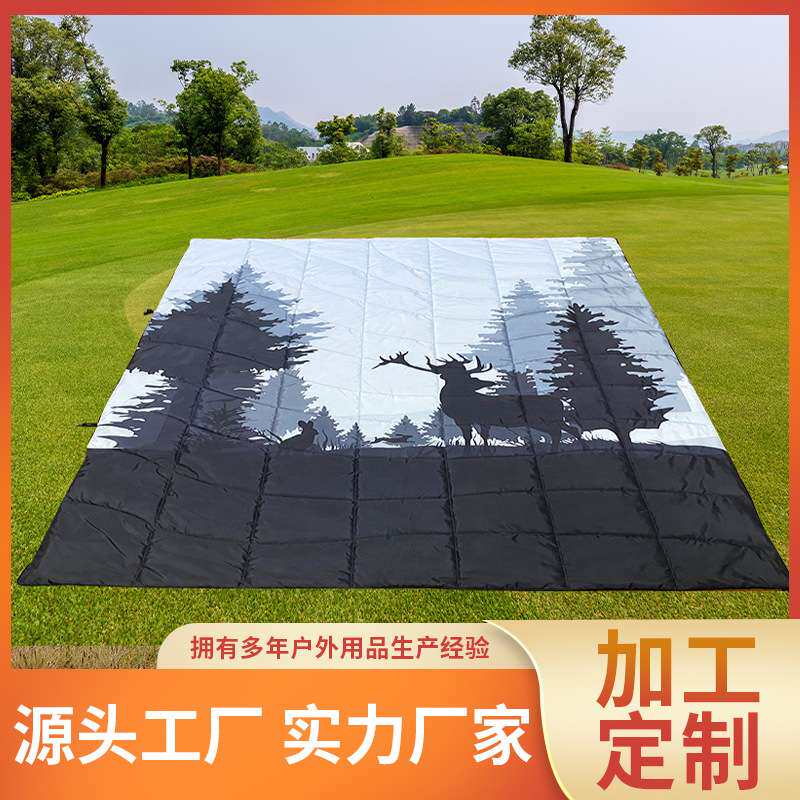 黑白印花隔水透气户外防潮垫露营郊游野餐垫厂家现货加厚防水防潮
