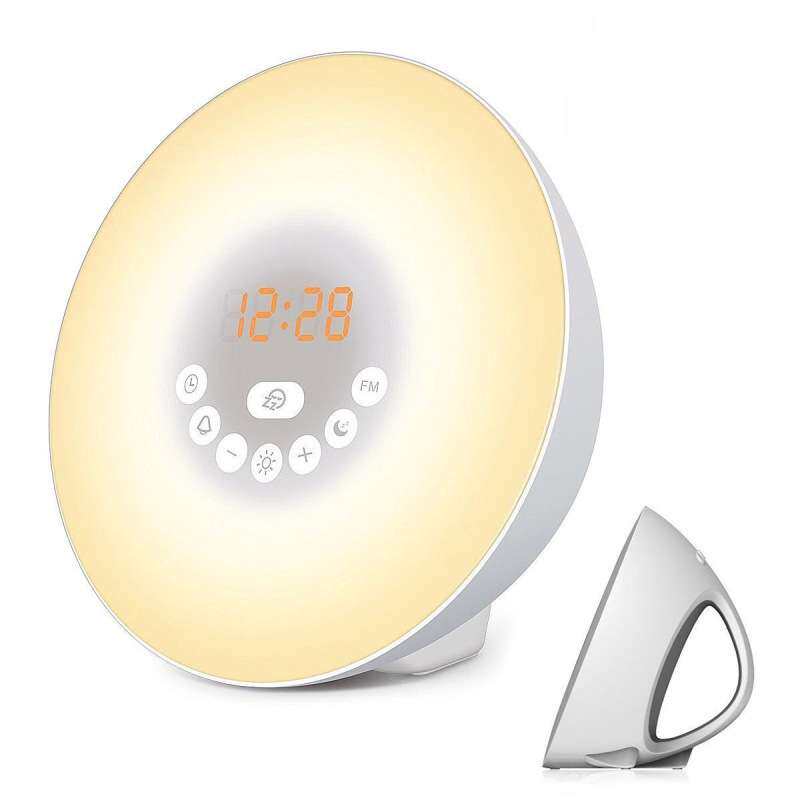 LED闹钟床头氛围灯 智能模拟日出唤醒灯 日落睡眠小夜灯 七彩变色
