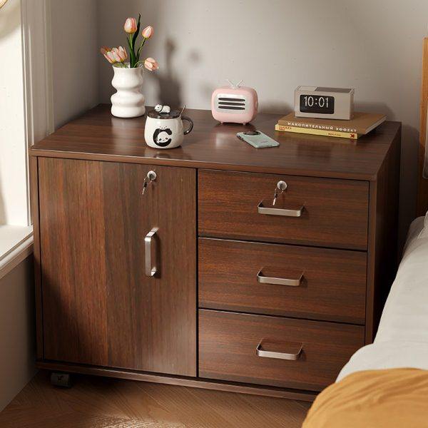 可移动床头柜带锁家用卧室简易床边收纳小柜子储物柜靠墙置物书柜,住宅家具,床头柜,淘宝优惠券,粉丝福利购,淘宝优惠卷