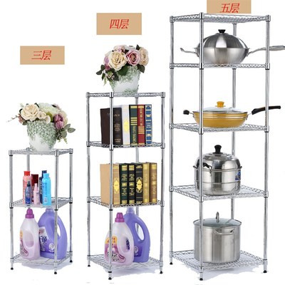 方形置物架3层厨房金属落地4层浴室收纳整理O架5层客厅储物架层架