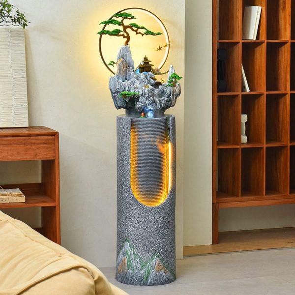 新中式大型落地流水摆件诗意悠远国风假山客厅公室开业玄关装饰,家居饰品,户外/庭院摆件,淘宝优惠券,粉丝福利购,淘宝优惠卷