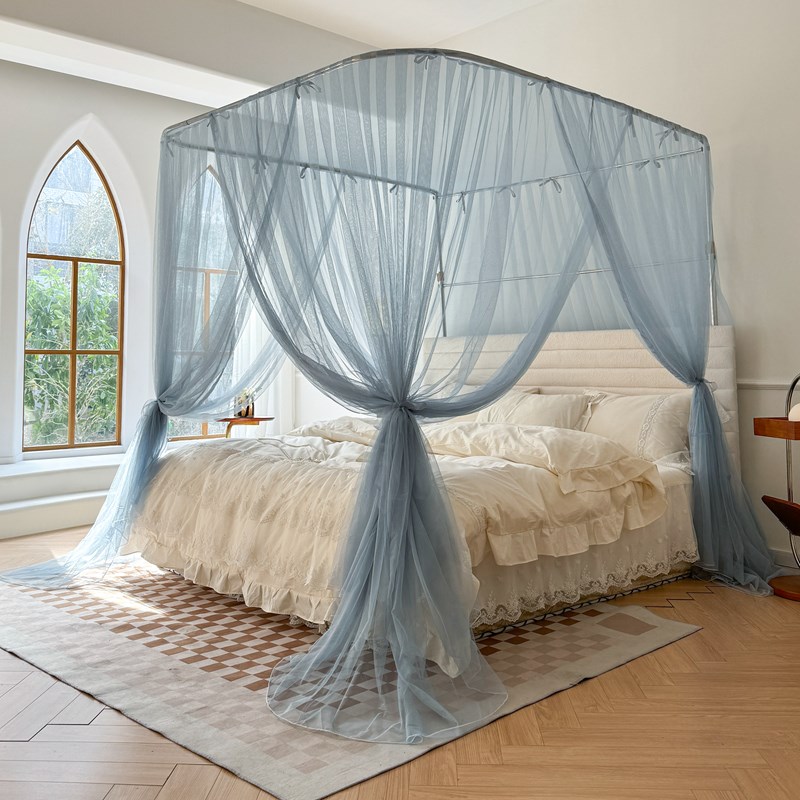 易拆洗A类蚊帐U型伸缩可升降y不锈钢支架新型落地家用新款卧室床