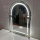 卫生间挂墙不锈钢梳妆镜 北欧式 法式 复古拱门形浴室镜子简约壁挂式