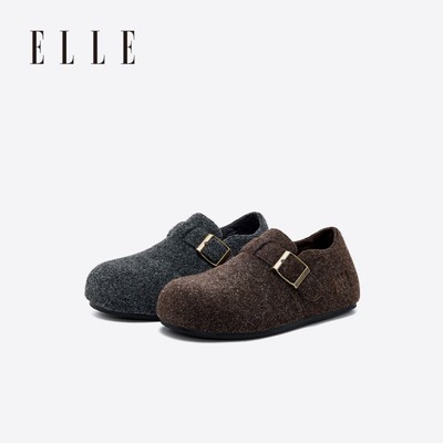 ELLE全包加绒内增高勃肯鞋毛毛鞋