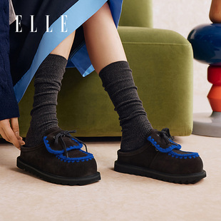 【小满专属】ELLE勃肯鞋半拖女鞋2025新款冬厚底一脚蹬穆勒鞋X