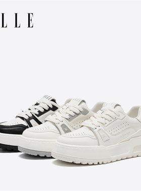 【KK专属】ELLE黑白熊猫鞋厚底小白鞋女2025新款冬季板鞋运动鞋X