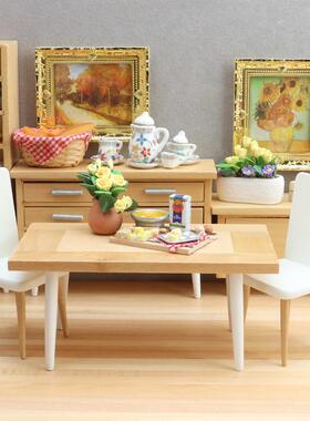 1：12迷你娃娃屋家具DOLLHOUSE模型摆件12分现代仿真厨房桌椅柜子