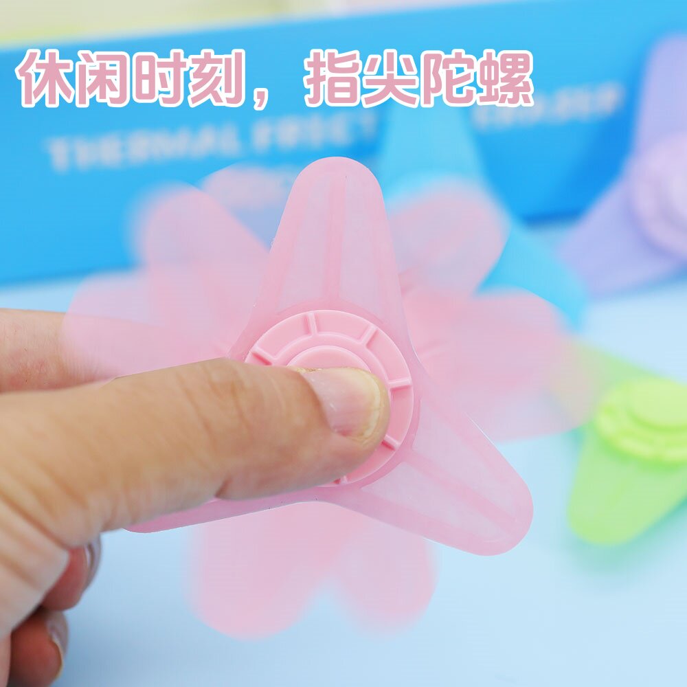 造型指尖陀螺可擦橡皮解压热敏可擦粉色塑料手指旋转减压神器