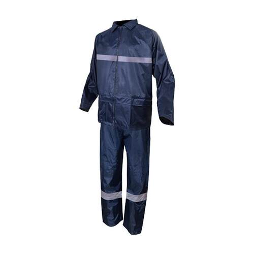 代尔塔407004反光条分体式雨衣雨裤防风防水防雪工作服带帽