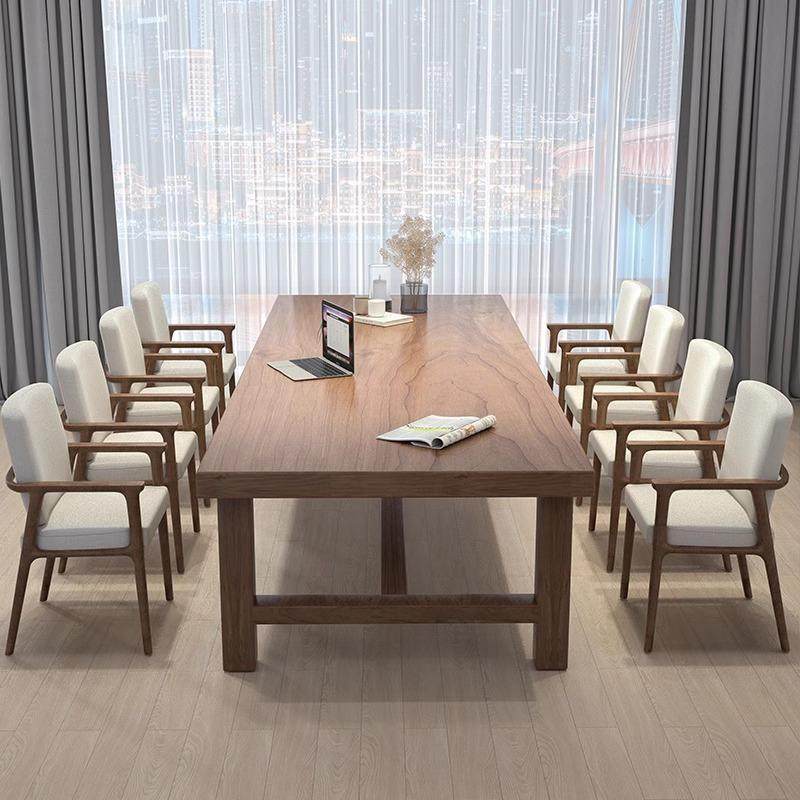 现代简约客厅全实木大书桌工作台办公室洽谈长桌家用阅读桌学习桌