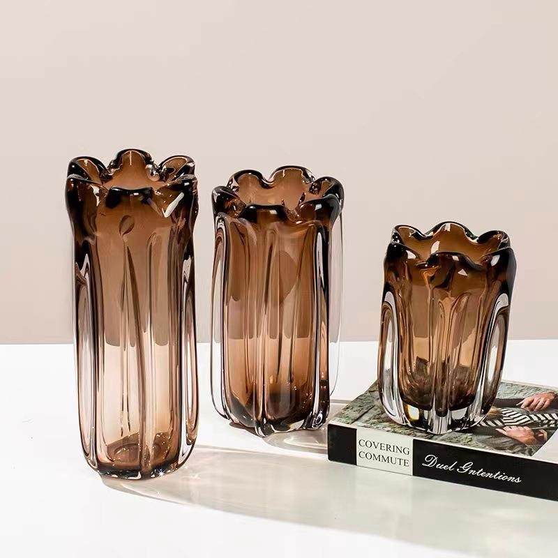 现代轻奢花瓣琥珀色花瓶花器售楼处客厅茶几餐厅餐桌装饰品摆件,自行车/骑行装备/零配件,更多零件/配件,淘宝优惠券,粉丝福利购,淘宝优惠卷